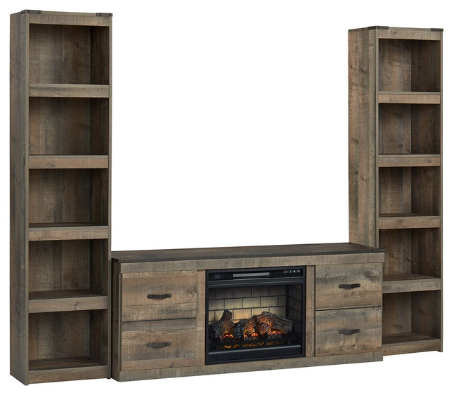 Trinell - Brown - 3-Piece Entertainment Center With Electric Fireplace Signature Design by Ashley® 