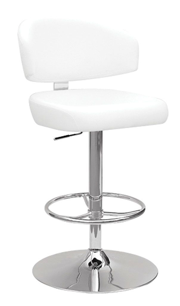 Deka - Stool - White PU & Chrome - Tony's Home Furnishings