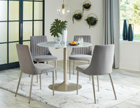 Thumbnail for Barchoni - White / Gray - 5 Pc. - Dining Room Table, 4 Side Chairs Tony's Home Furnishings Furniture. Beds. Dressers. Sofas.