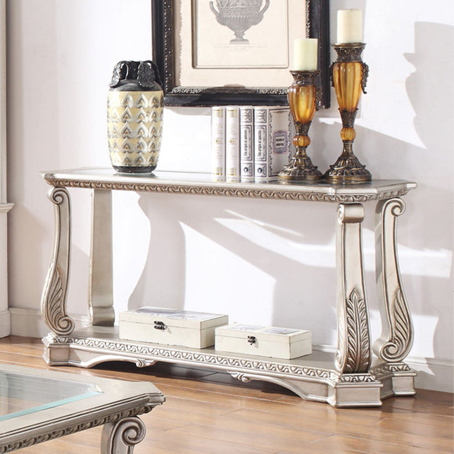 Northville - Accent Table - Antique Silver & Clear Glass - Tony's Home Furnishings