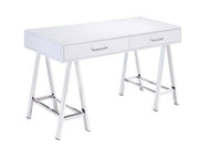 Thumbnail for Coleen - Vanity Desk - White High Gloss & Chrome Finish - Tony's Home Furnishings