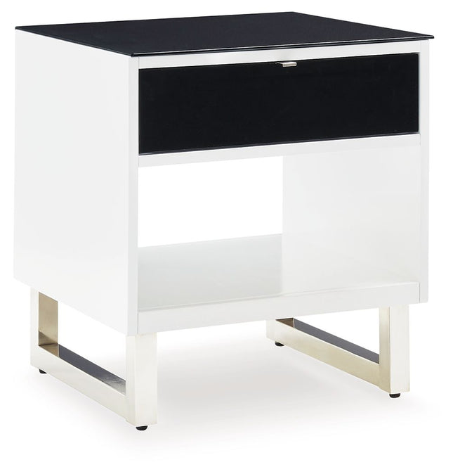 Gardoni - White / Black - Rectangular End Table - Tony's Home Furnishings