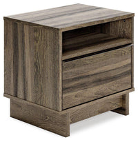 Thumbnail for Shallifer - Brown - One Drawer Night Stand Tony's Home Furnishings Furniture. Beds. Dressers. Sofas.
