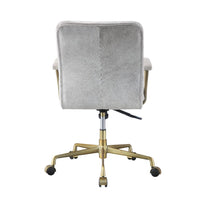 Thumbnail for Damir - Office Chair - Vintage White Top Grain Leather & Chrome - Tony's Home Furnishings