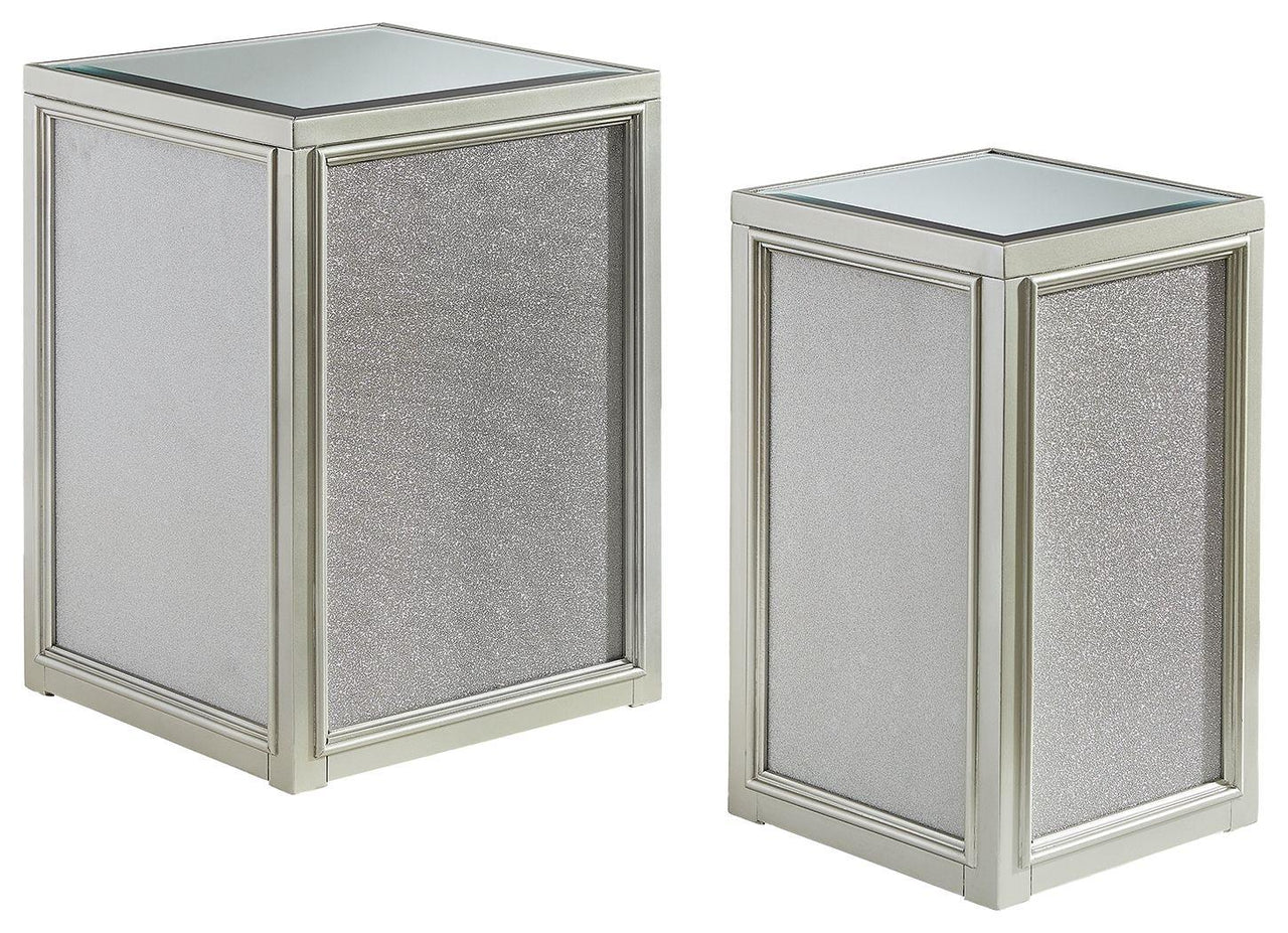 Traleena - Silver Finish - Nesting End Tables (Set of 2) Tony's Home Furnishings Furniture. Beds. Dressers. Sofas.
