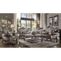 Thumbnail for Versailles - Loveseat - Silver PU & Antique Platinum - Tony's Home Furnishings