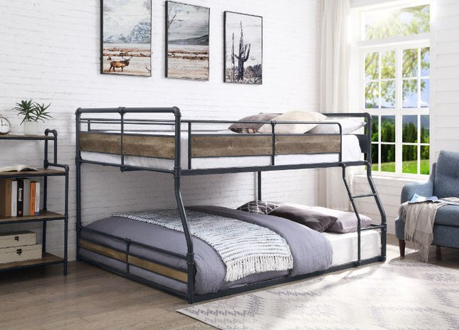 Cordelia - Bunk Bed - Antique Oak, Sandy Black & Dark Bronze Hand-Brushed Finish - Tony's Home Furnishings