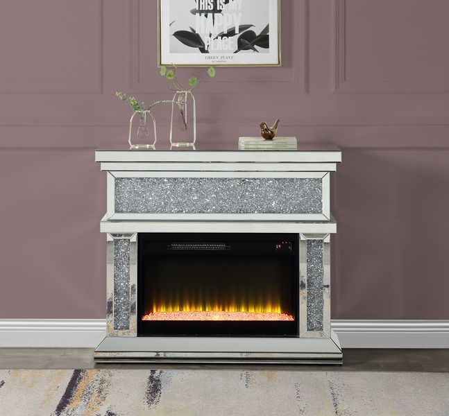 Noralie - Fireplace - Mirrored - Wood - 36" - Tony's Home Furnishings