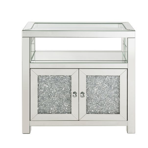 Noralie - Cabinet - Clear Glass, Mirroed & Faux Diamonds - Tony's Home Furnishings