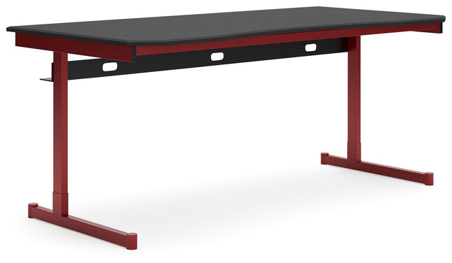 Lynxtyn - Red / Black - Home Office Desk Signature Design by Ashley® 