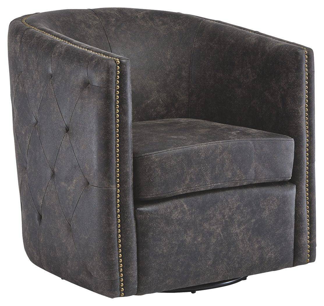 Brentlow - Distressed Black - Swivel Chair Tony's Home Furnishings Furniture. Beds. Dressers. Sofas.