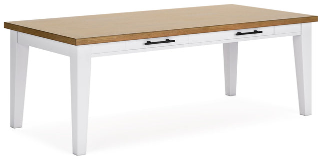 Ashbryn - White / Natural - Rectangular Dining Room Table - Tony's Home Furnishings