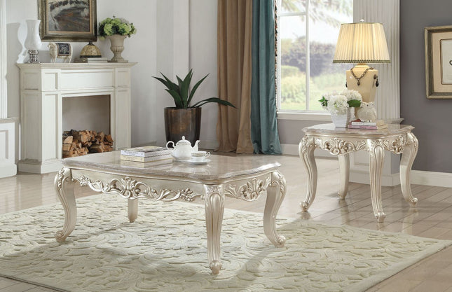 Gorsedd - Coffee Table - Marble & Antique White - Tony's Home Furnishings