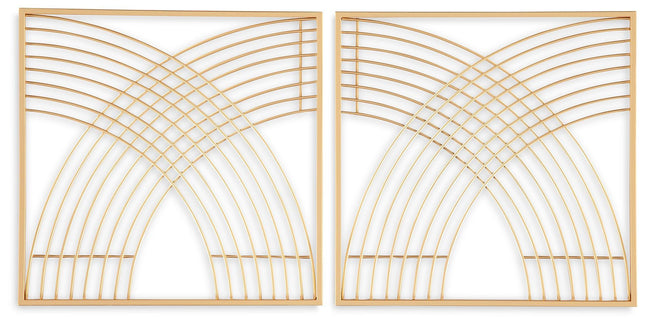 Dalkins - Gold Finish - Wall Decor Set (Set of 2) Signature Design by Ashley® 