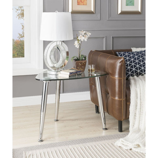 Phlox - End Table - Chrome & Clear Glass - Tony's Home Furnishings