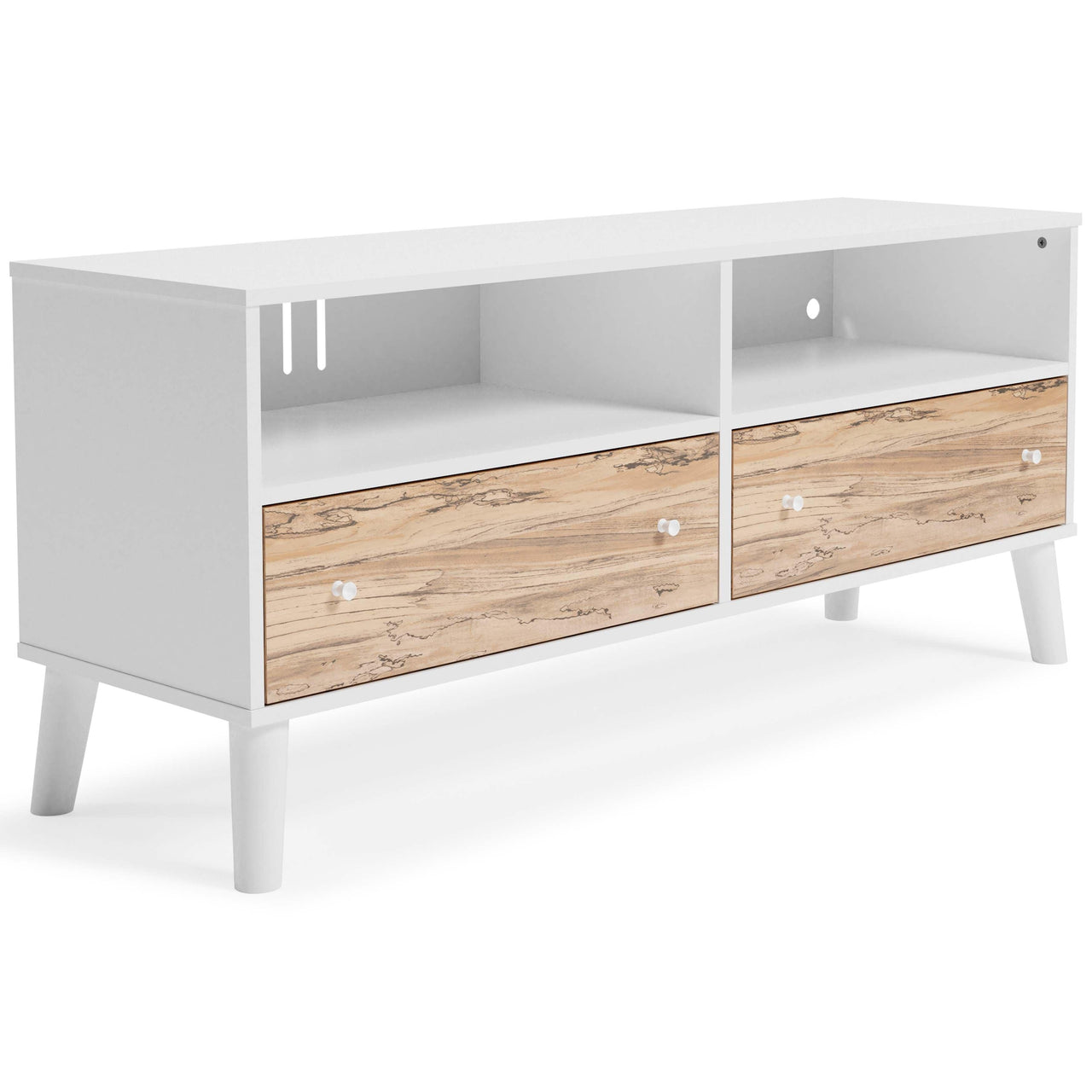 Piperton - White / Brown - Medium TV Stand Tony's Home Furnishings Furniture. Beds. Dressers. Sofas.