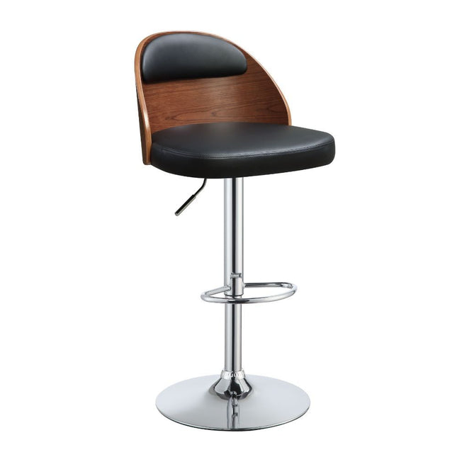 Camila - Stool - Black PU & Walnut - Tony's Home Furnishings