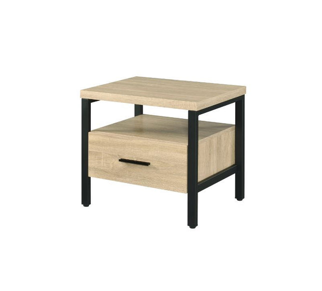 Yawan - Accent Table - Oak & Black Finish - Tony's Home Furnishings