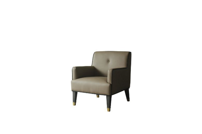 House - Beatrice Accent Chair - Tan PU & Charcoal Finish - Tony's Home Furnishings