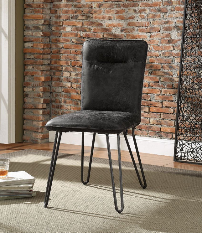 Orchards - Side Chair (Set of 2) - Antique Ebony Top Grain Leather & Antique Black - Tony's Home Furnishings