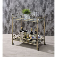 Thumbnail for Matiesen - Serving Cart - Antique Gold & Clear Glass - Tony's Home Furnishings
