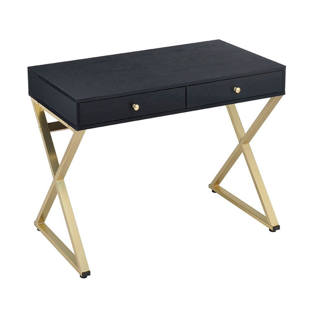 Coleen - Desk - Black & Brass - Tony's Home Furnishings