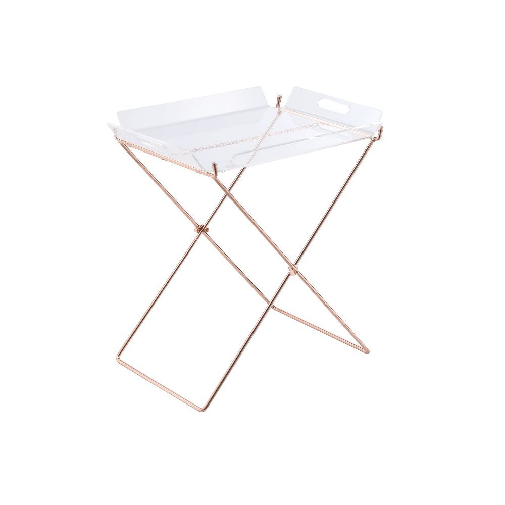 Cercie - Tray Table - Clear Acrylic & Copper - Tony's Home Furnishings