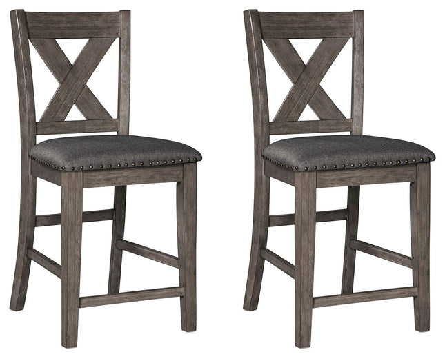 Caitbrook - Gray - Upholstered Barstool (Set of 2) Signature Design by Ashley® 