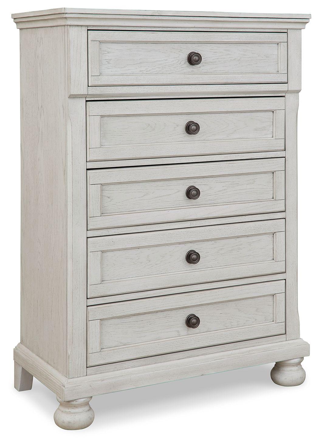 Robbinsdale - Antique White - Five Drawer Chest - Youth Tony's Home Furnishings Furniture. Beds. Dressers. Sofas.