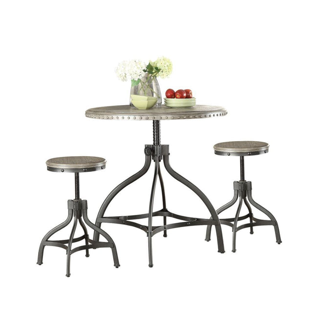 Fatima - Counter Height Set - Gray Oak & Metal - Tony's Home Furnishings