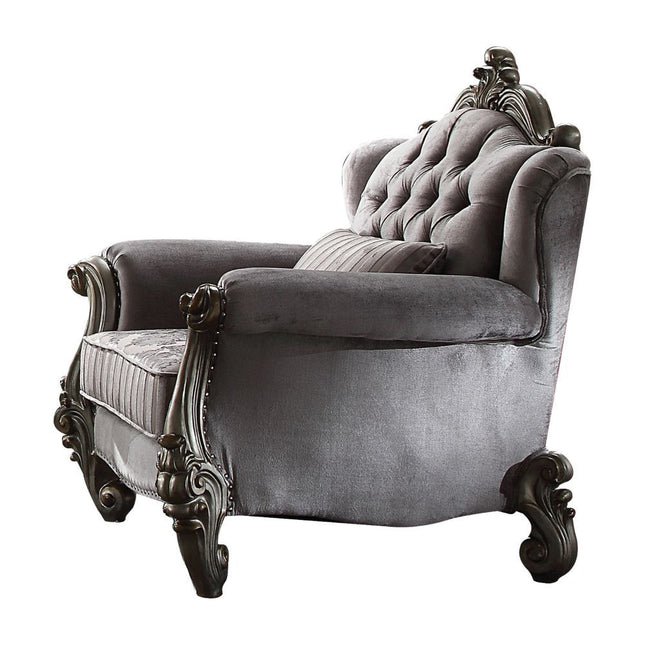 Versailles - Chair - Velvet & Antique Platinum - 46" - Tony's Home Furnishings