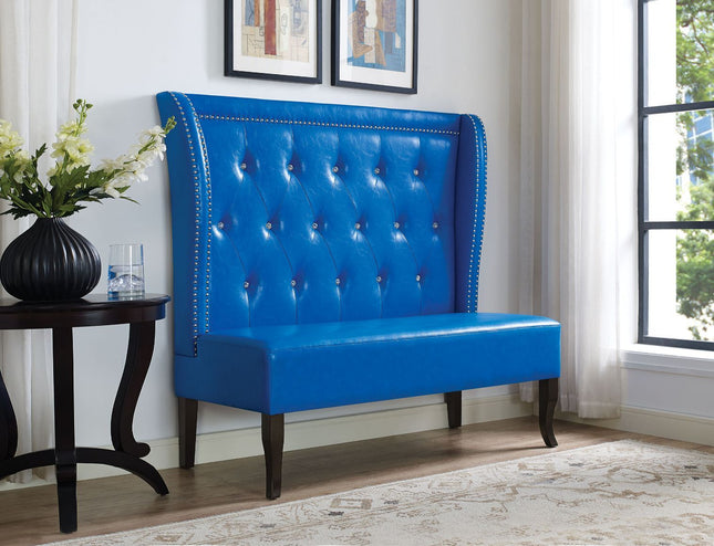 Oliana - Settee - Blue PU - Tony's Home Furnishings