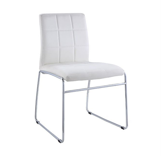 Gordie - Side Chair (Set of 2) - White PU & Chrome - Tony's Home Furnishings