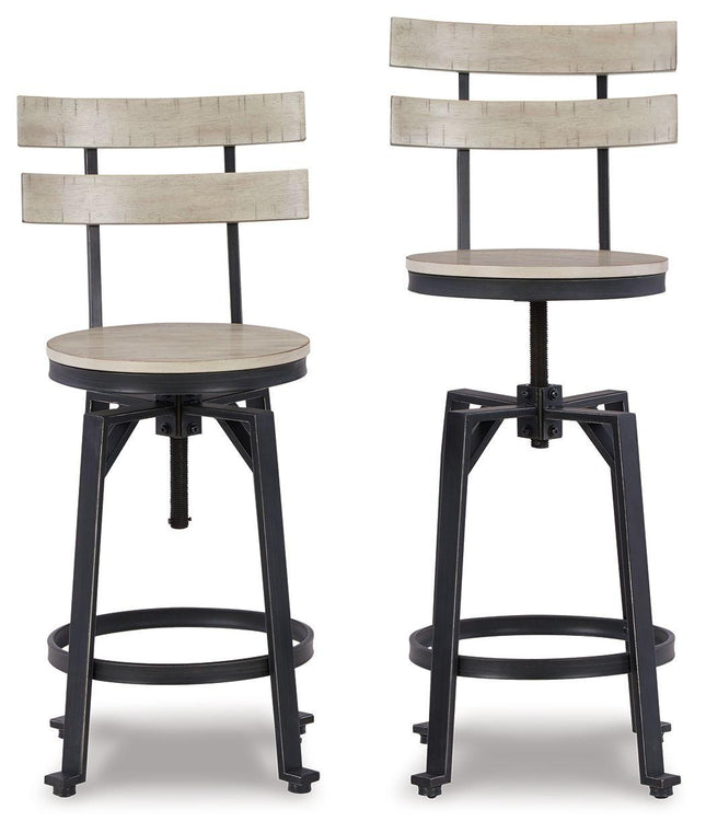 Karisslyn - Whitewash / Black - Swivel Barstool (Set of 2) Signature Design by Ashley® 