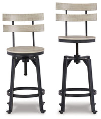 Thumbnail for Karisslyn - Whitewash / Black - Swivel Barstool (Set of 2) Tony's Home Furnishings Furniture. Beds. Dressers. Sofas.