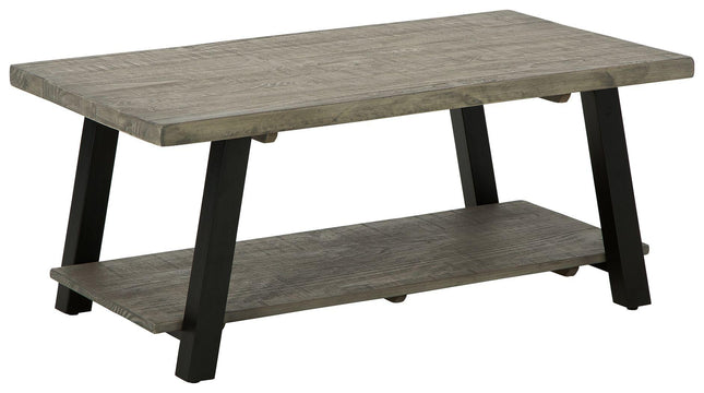 Brennegan - Gray / Black - Rectangular Cocktail Table Signature Design by Ashley® 