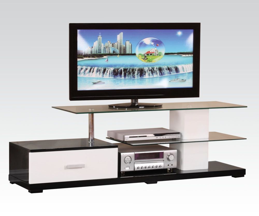 Ivana - TV Stand - White & Black - Tony's Home Furnishings