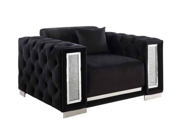 Trislar - Chair - Black Velvet - 33" - Tony's Home Furnishings