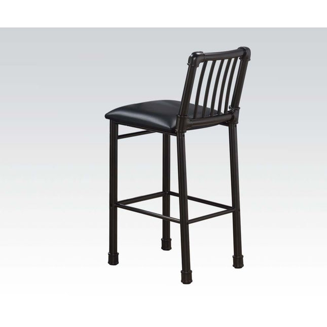 Caitlin - Bar Chair (Set of 2) - Black PU & Black - Tony's Home Furnishings