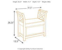Thumbnail for Abbonto - Warm Brown - Bench Tony's Home Furnishings Furniture. Beds. Dressers. Sofas.