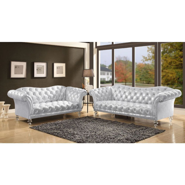 Dixie - Loveseat - Metallic Silver - Tony's Home Furnishings