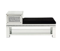 Noralie - Bench - Mirrored & Faux Diamonds - 24