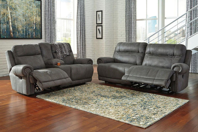 Austere - Gray - 2 Pc. - Reclining Sofa, Loveseat Signature Design by Ashley® 