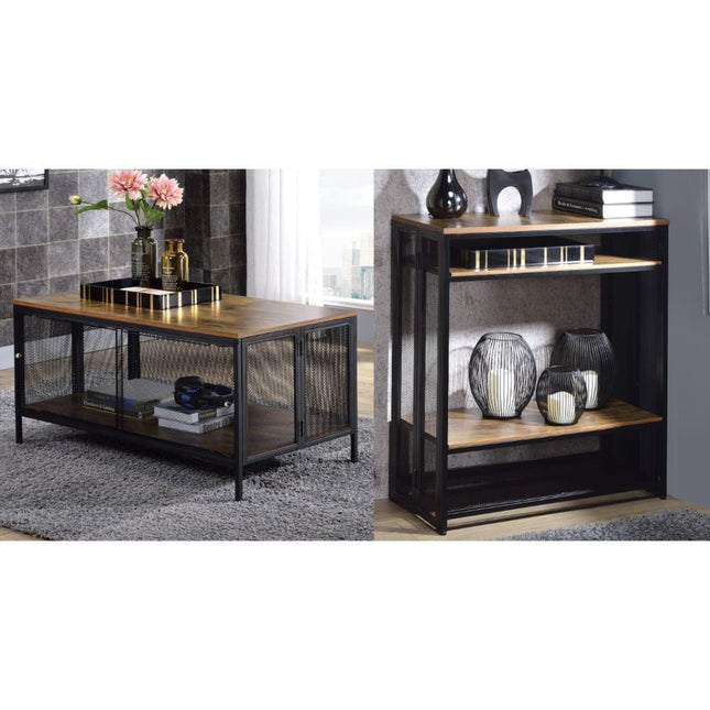 Winam - Coffee Table - Antique Oak & Black - Tony's Home Furnishings