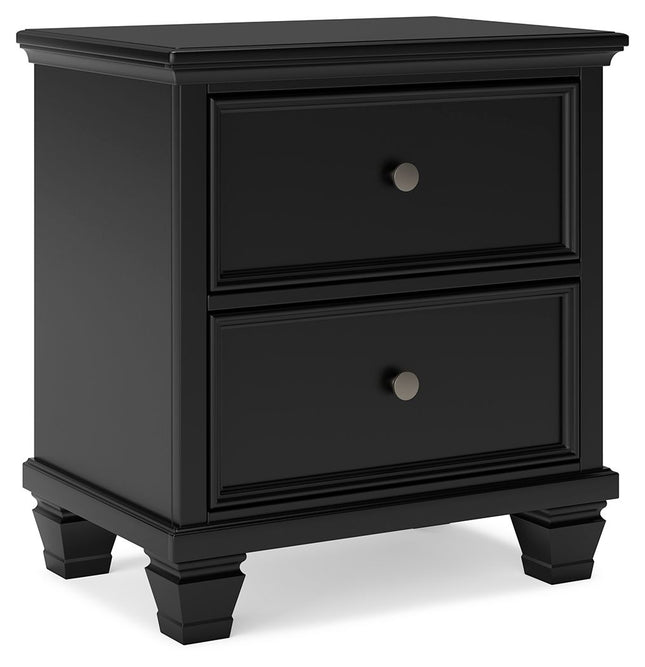 Lanolee - Black - Two Drawer Nightstand Signature Design by Ashley® 