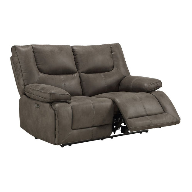 Harumi - Loveseat - Gray Leather-Aire - Tony's Home Furnishings