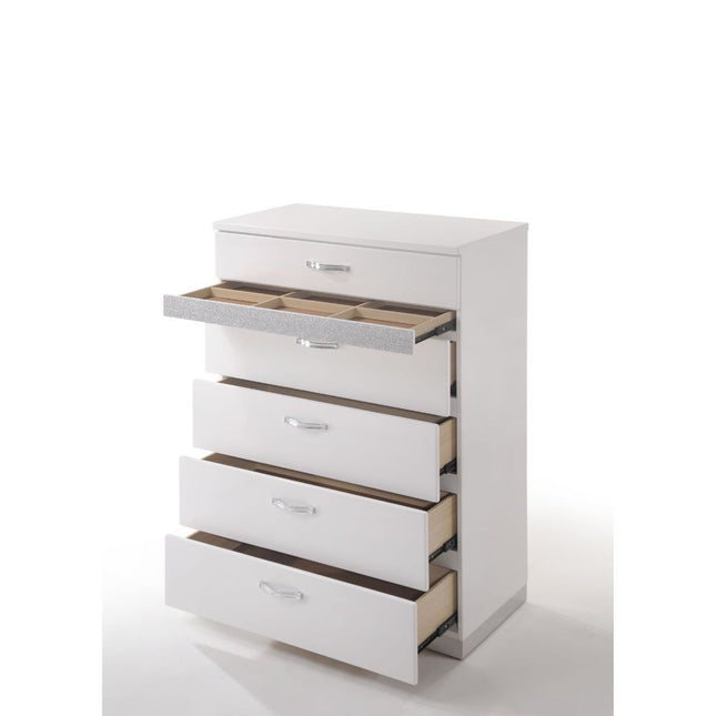 Naima II - Chest - White High Gloss - Tony's Home Furnishings