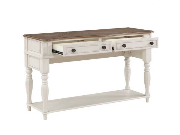 Florian - Sofa Table - Oak & Antique White Finish - Tony's Home Furnishings