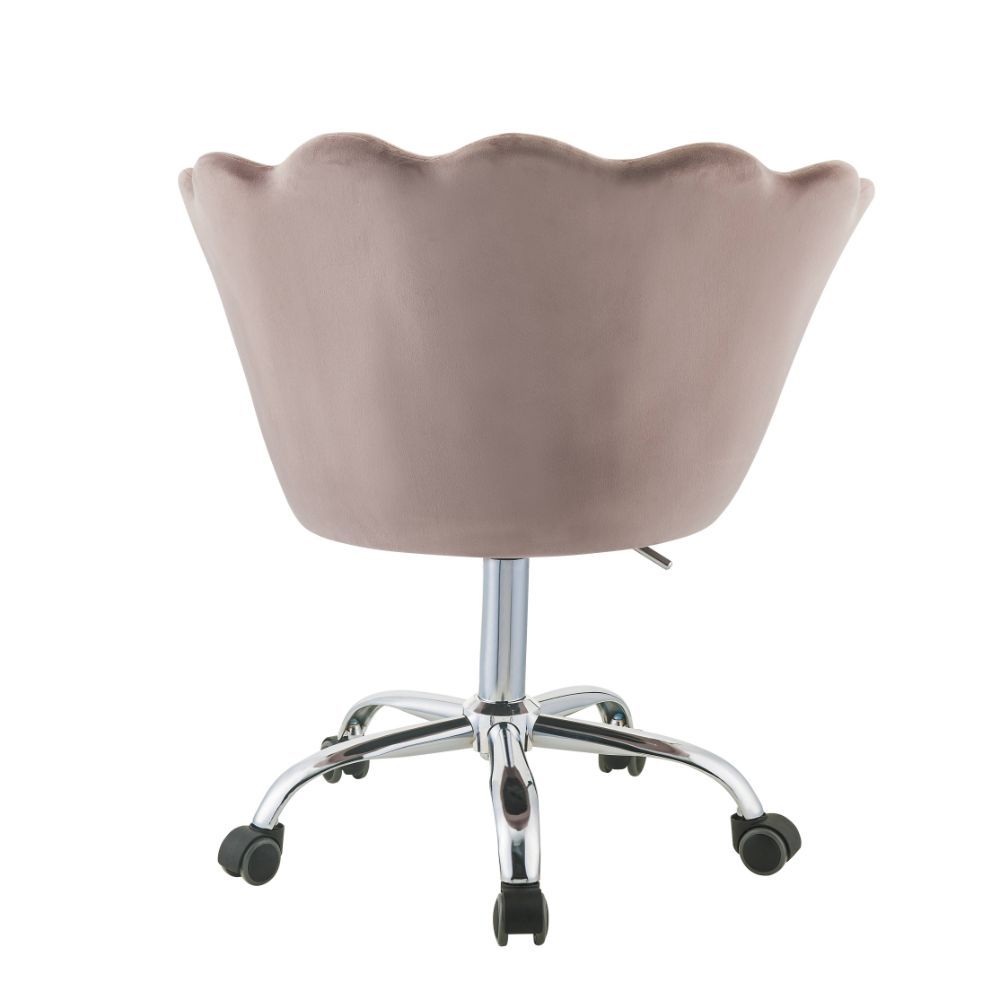 Micco - Office Chair - Rose Quartz Velvet & Chrome - Tony's Home Furnishings