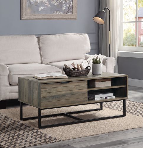 Homare - Accent Table - Rustic Oak & Black Finish - Tony's Home Furnishings